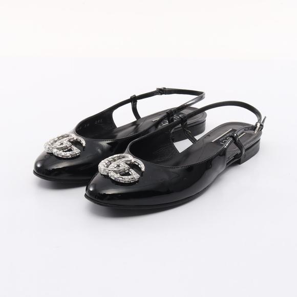 Gucci GG ballet flats Patent sandals black - Picture 1 of 7